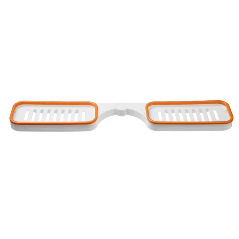 Suport baie dublu autoadeziv rotativ 180° | Organizator perete fara gaurire 33x11x3cm | Etajera moderna pentru accesorii dus