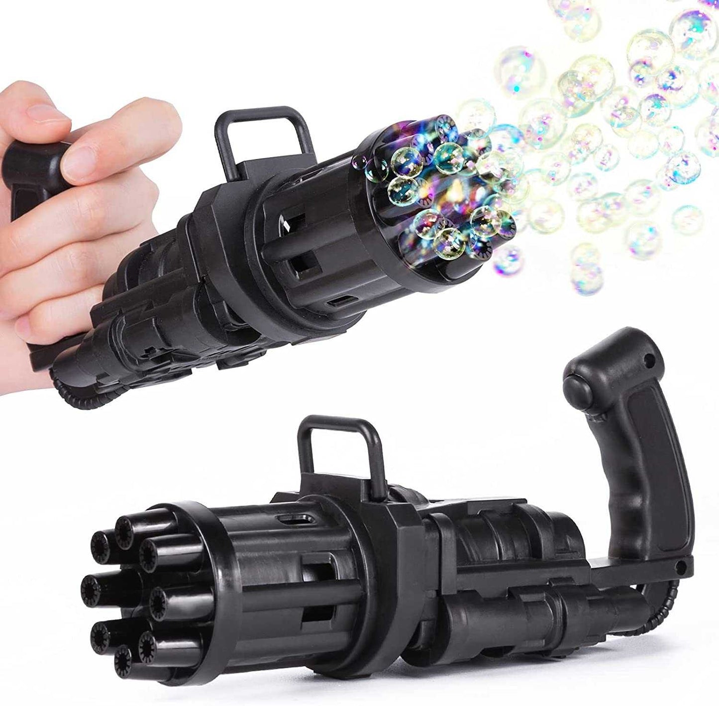 Jucarie bule de sapun electrica Bubbly cu LED | Aparat automat pentru copii | Distractie cu sute de bule colorate exterior