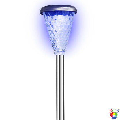 Lampa solara LED RGB, cristal, H 36.5 cm, gri, exterior