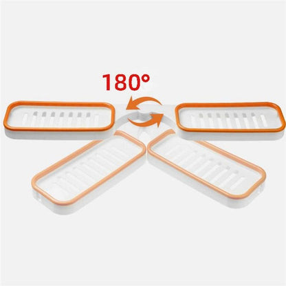 Suport baie dublu autoadeziv rotativ 180° | Organizator perete fara gaurire 33x11x3cm | Etajera moderna pentru accesorii dus