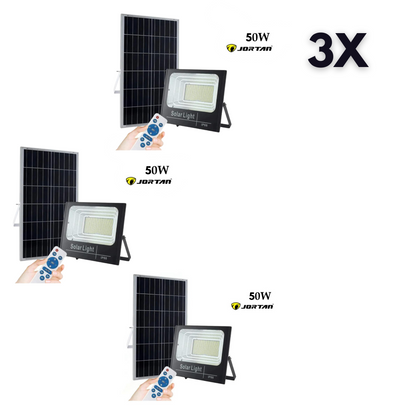 Proiector LED cu panou solar economic si telecomanda LP-0013