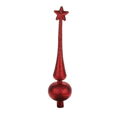 Ornament pentru varful pomului de Craciun – 18,5 cm, rosu