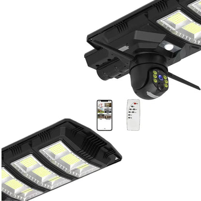 Lampa solara stradala LED, camera de supraveghere, Rotativa, 4G cu SIM, 300W