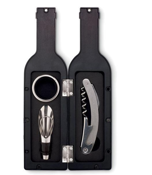 Set tip sticla, cu 3 accesorii de vin