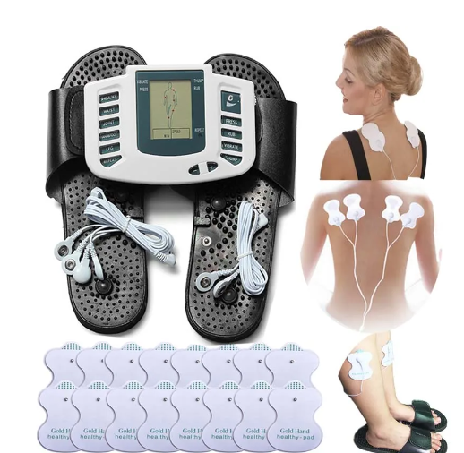 Aparat electrostimulare musculara, portabil, papuci pentru masajul talpilor