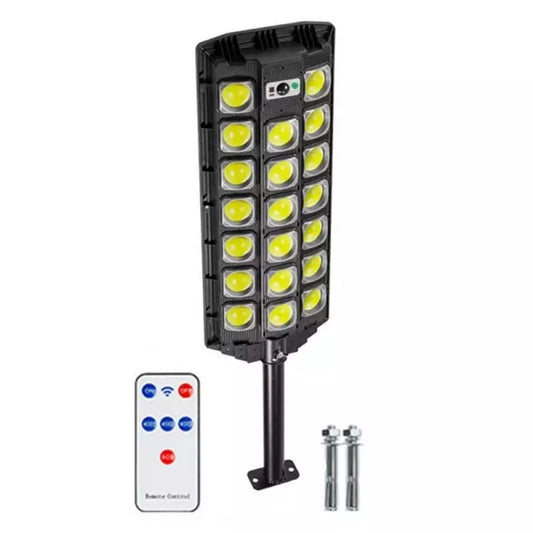 Lampa Solara Stradala W7101B-7, Panou Solar, Senzor De Miscare Si Telecomanda, 20 x Led COB