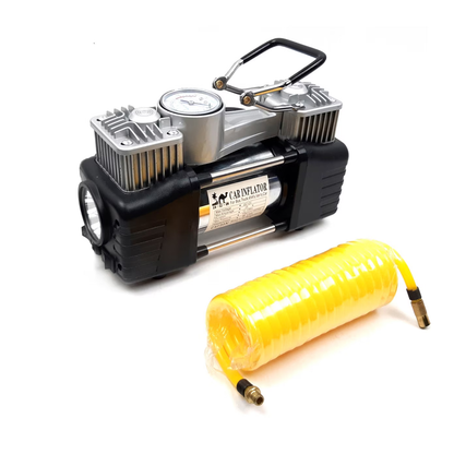 KIT auto pentru pana, Compresor auto cu 2 cilindri, 12V, metalic + accesorii