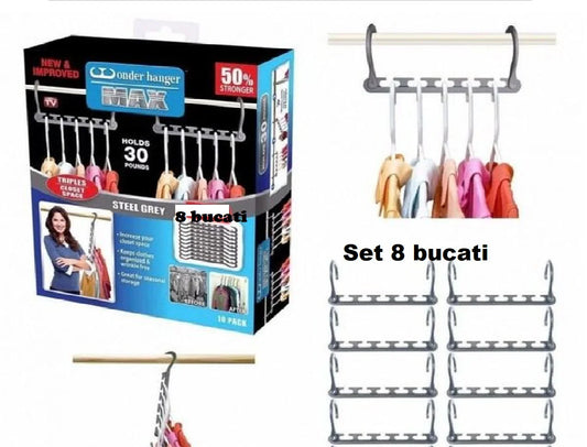 Suport organizator pentru umerase Triples Closet Space, 8 bucati