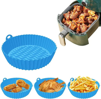 SET 2x: Tava silicon pentru Air Fryer friteuza, prajit, copt, multicolor, 16x20x4,5 cm